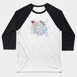 Abstract Deer Skull collage Baseball T-Shirt